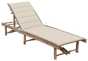 vidaXL Șezlong de grădină cu pernă, bambus