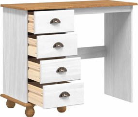 vidaXL Masă de scris ASKIM Alb 95 x 40 x 75 cm Lemn de pin masiv