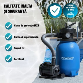 Filtrare cu nisip pentru piscina AQUA cu bile filtrante, 5 000 l/h, albastru Monzana