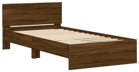 838623 vidaXL Cadru de pat cu tăblie stejar maro 100x200 cm lemn prelucrat