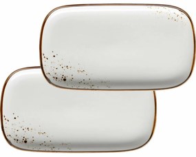 Mäser Set tavă din 2 piese Pintar Puncte maro alb25 x 14 x 2 cm, S