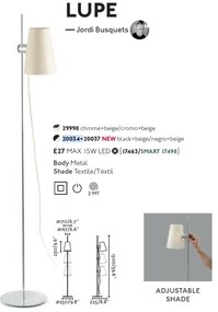 Lampa de podea moderna design elegant LUPE negru/bej