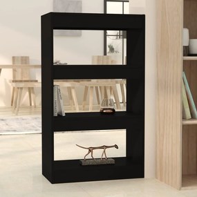 811656 vidaXL Bibliotecă/Separator cameră, negru, 60x30x103 cm, PAL