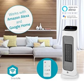 Ventilator cu element de încălzire Nedis HTFA20WTW 1400/2000W/230V Wi-Fi Tuya + telecomandă