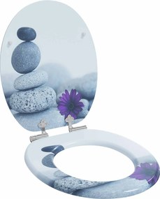 vidaXL Capac de toaletă cu închidere lentă Gri 44 x 38 cm Placă MDF