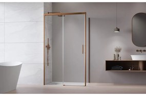 Cabina de dus dreptunghiulara cu usa glisanta Radaway Idea KDJ 130x110 cm finisaj cupru periat-transparent stanga