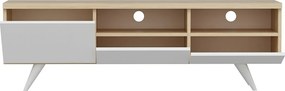Comoda TV, Hanah Home, Brüksel, 150x46x35 cm, Stejar / Alb