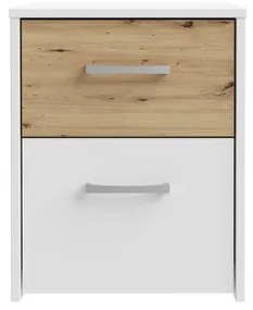 Noptieră URO, stejar artisan/alb