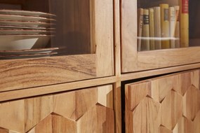 Vitrina din lemn Mystic Living 140cm, salcam natur