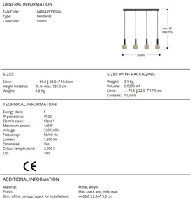 Lustra LED suspendata design modern Sincro 4L