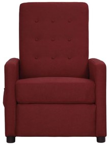 Fotoliu de masaj rabatabil electric, rosu vin, material textil 1, Bordo