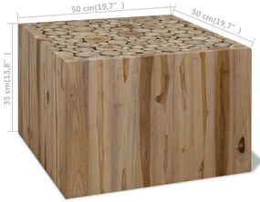 Masuta de cafea, lemn de tec natural, 50 x 50 x 35 cm 1, 50 x 50 x 35 cm