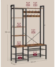 Cuier de podea NAVOR maro/negru