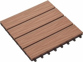 vidaXL Plăci pentru Deck 11 pcs Maro deschis 30 x 30 cm Lemn compozit