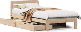 vidaXL Cadru de pat fără saltea, 90x200 cm, lemn masiv pin