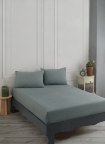Set husa pat dublu ROAD POTLU, verde, bumbac/poliester, 160x200 cm, cu