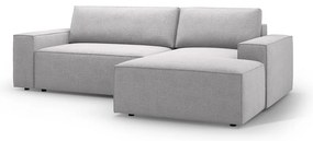 Colțar gri deschis extensibil cu tapițerie din țesătură bouclé (cu colț pe partea dreaptă) Jodie – Micadoni Home