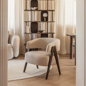Fotoliu design bej MIZU