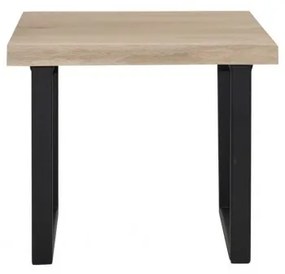 Masuta de cafea, natur, din lemn de stejar si metal, L50 cm, Harlem