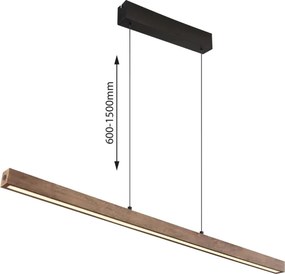 Globo 17015 - Lustra OLIVUS suspendată pe cablu, LED reglabil cu comutare tactilă/24W/230V 3000K maro