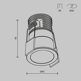 Mini Spot LED incastrabil design tehnic Minor D-6cm