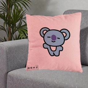 Perna Personalizata BT21 Koya Kawaii, 40x40 cm, Roz, Husa Detasabila, Perna Inclusa, BEKZ®