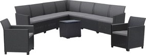 Set de mobilier de grădină Claire IV cu 9 locuri și masă Vigo cu depozitare, grafit