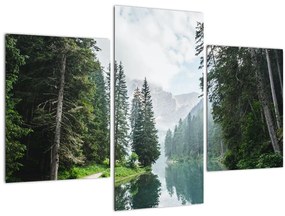 Tablou lacului în pădure (90x60 cm)