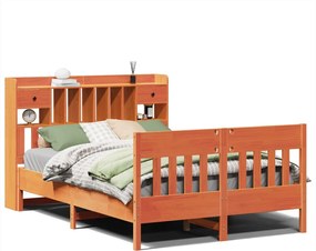 vidaXL Cadru pat fără saltea, maro ceruit, 160x200 cm, lemn masiv pin