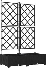 vidaXL Vază pentru Grădină 2 pcs Negru 80 x 40 x 125,5 cm Oțel