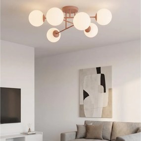 Lustră aplicată ROMA 6xE14/10W/230V roz