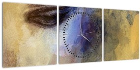 Tablou - Portretul femeii, desen (cu ceas) (90x30 cm)