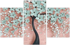 Tablou - Flori albastre în pastel (90x60 cm)