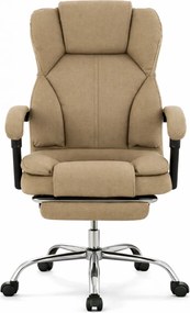 Scaun directorial, suport picioare, Material textil, Crem