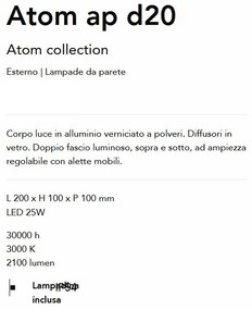 Aplica LED de exterior ambientala Ip54 Atom ap d20 antracit