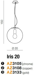 Pendul design modern Iris 20 auriu ZZ AZ3133
