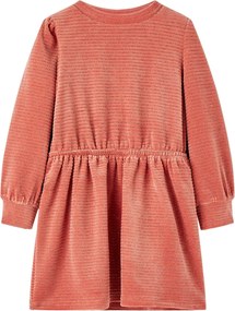 vidaXL Rochie pentru copii cu mâneci lungi, roz mediu, 128