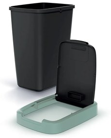 Coș de gunoi cu capac colorat, 12 l, verde/negru