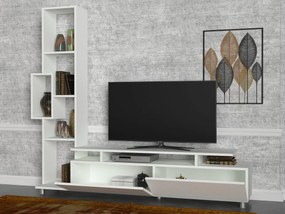 Masă TV/dulap cu raft Tullia (alb). 1062686