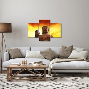 Tablou - Buddha cu fundal roșu și galben (90x60 cm)