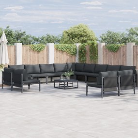vidaXL Set de canapele pentru grădină 13 pcs Antracit Oțel