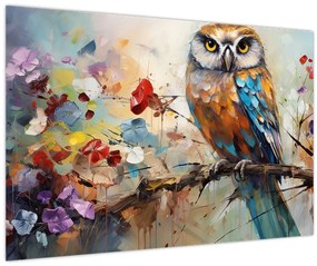 Tablou - Bufniță pictată (90x60 cm)