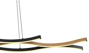 Lustra LED suspendata design modern Geronimo negru, maro