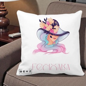Perna Personalizata Zodie Fecioara, 40x40 cm, Alba Mata, Husa Detasabila, Perna Inclusa, BEKZ®