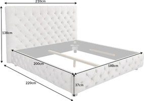 Pat elegant tapitat cu catifea sampanie, Paris 180x200cm A-6543105 VC