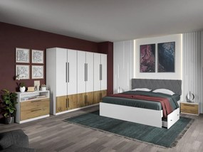 Set dormitor complet Alb/Stejar Eclipse C13