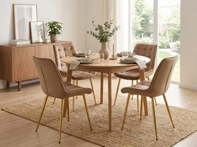 Maro scaun bucatarie BERA din catifea cu picioare aurii