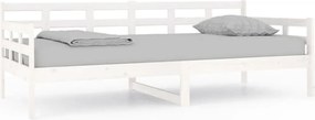 vidaXL Pat de zi, 90x200 cm, alb, lemn masiv de pin