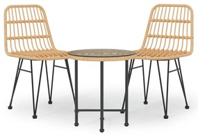 3157831 vidaXL Set mobilier de grădină, 3 piese, poliratan