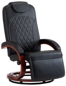 248713 vidaXL Fotoliu rabatabil pentru TV, negru, piele ecologică